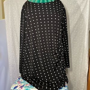 NWOT Liz Claiborne Polkadot Ruched Blouse
